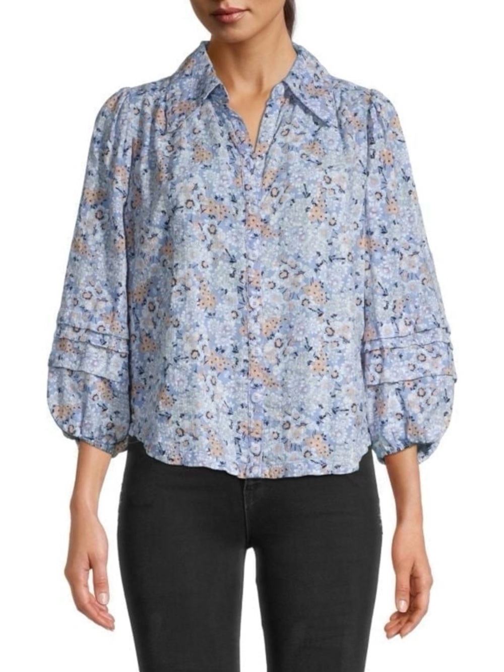 Free People | Top | Floral Button Down